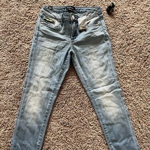 Logo bebe cuff crop Jean